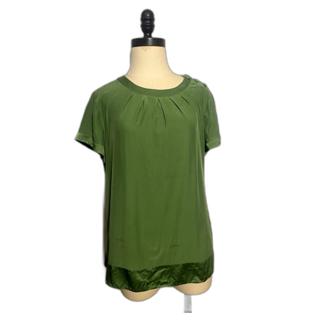Green 100% Silk Banana Republic Top Womens Size M